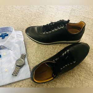 MAGNANNI - Pueblo Dress Sneaker - Men’s Size 11 - Color: Black - Leather